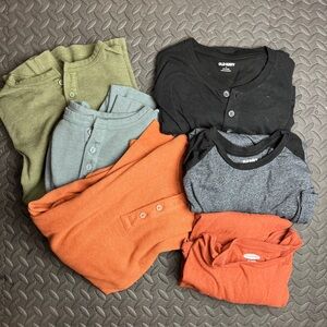 Old Navy long sleeve waffle Henley lot (6)